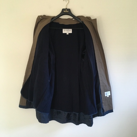 NWT Towne by London Fog Navy Blue Trench Coat, Coat Removable Liner Womens Sz L - Picture 3 of 16